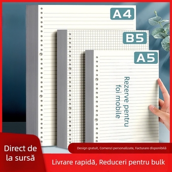 Hârtie pentru dosare cu 60 de foi, hârtie offset dublă, compatibilă cu găuri 8/20/26/30