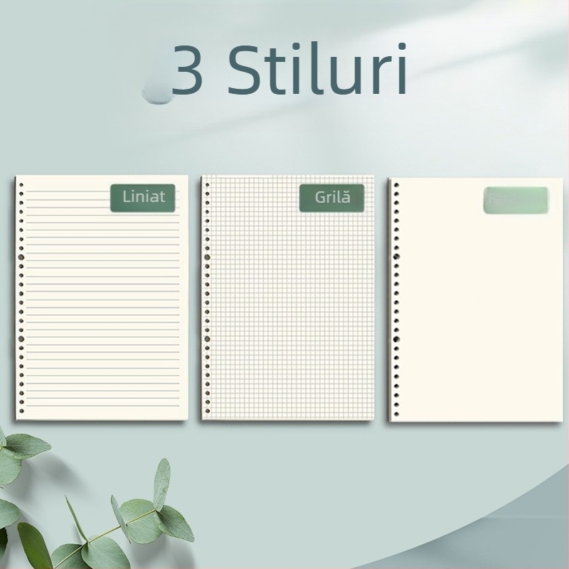 Hârtie pentru dosare cu 60 de foi, hârtie offset dublă, compatibilă cu găuri 8/20/26/30