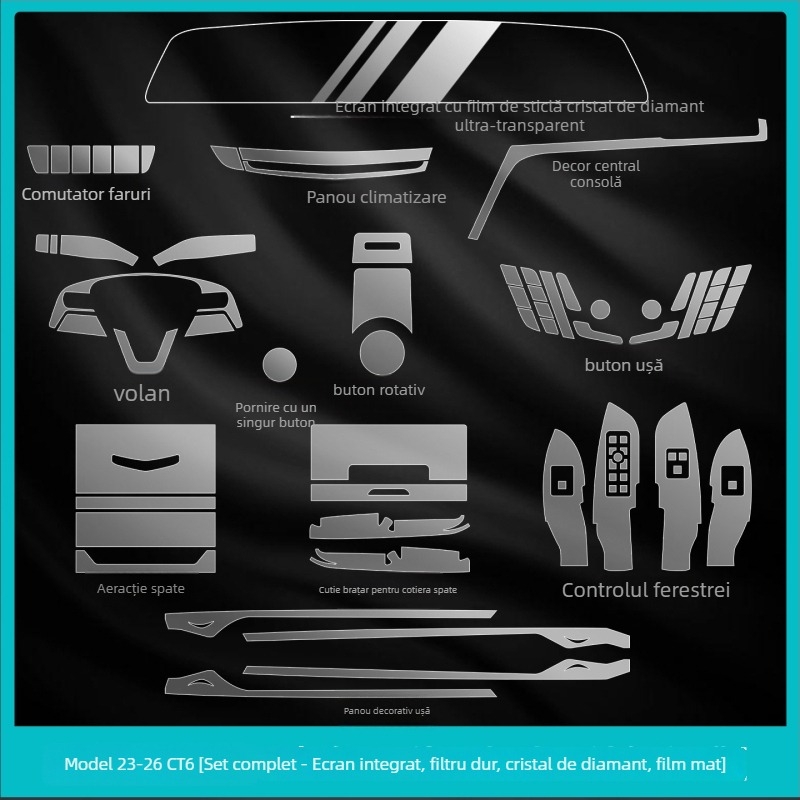 Cadillac CT6 Protecție pentru ecran interior – sticlă securizată pentru ecranul central/navigație și guri de ventilație