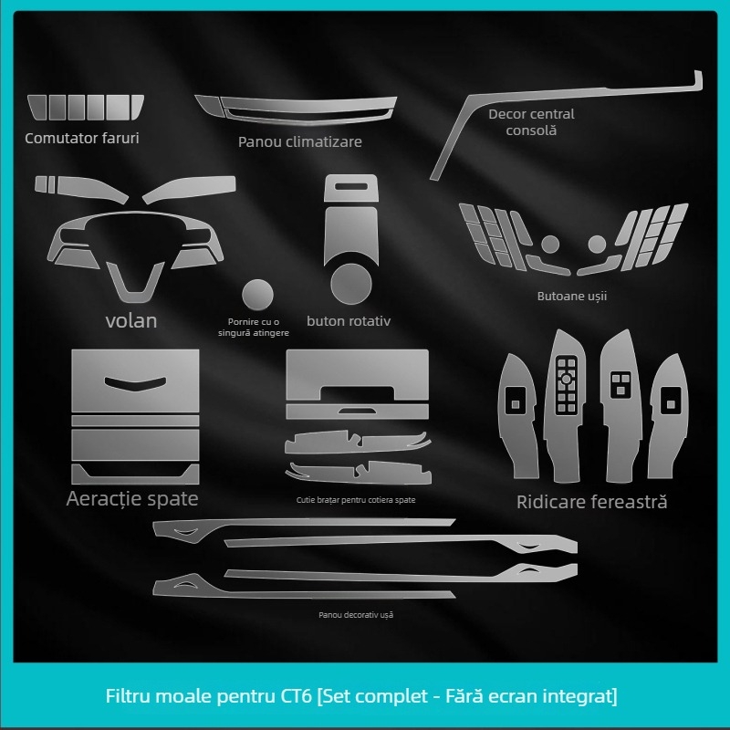 Cadillac CT6 Protecție pentru ecran interior – sticlă securizată pentru ecranul central/navigație și guri de ventilație