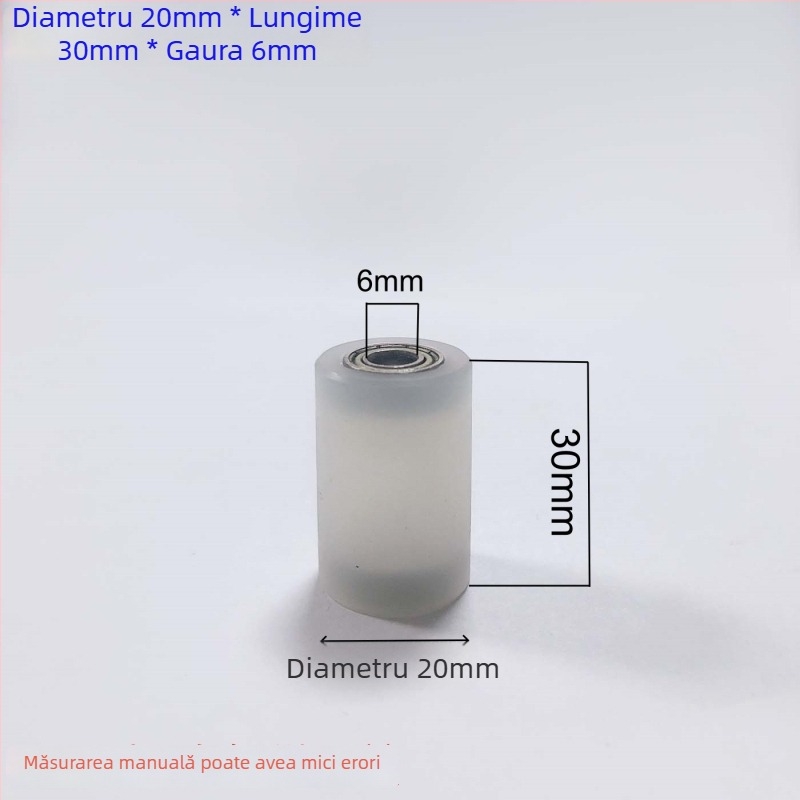 Roată din nailon cu ax dublu și clemă ghidaj – rezistentă la uzură, un singur tambur, dimensiuni 40x100, gaură 10 mm