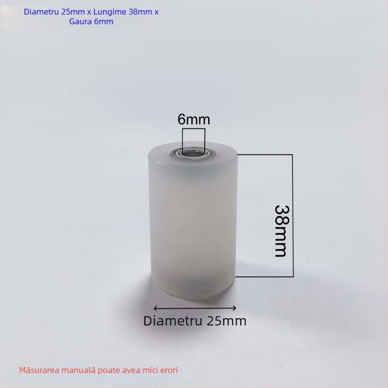 Roată din nailon cu ax dublu și clemă ghidaj – rezistentă la uzură, un singur tambur, dimensiuni 40x100, gaură 10 mm