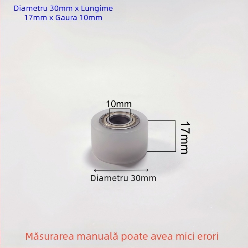 Roată din nailon cu ax dublu și clemă ghidaj – rezistentă la uzură, un singur tambur, dimensiuni 40x100, gaură 10 mm