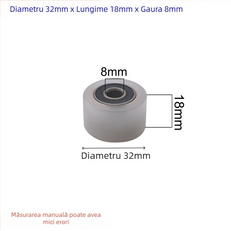 Roată din nailon cu ax dublu și clemă ghidaj – rezistentă la uzură, un singur tambur, dimensiuni 40x100, gaură 10 mm