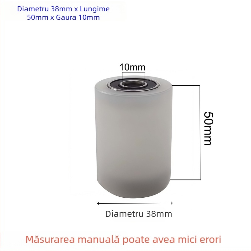 Roată din nailon cu ax dublu și clemă ghidaj – rezistentă la uzură, un singur tambur, dimensiuni 40x100, gaură 10 mm