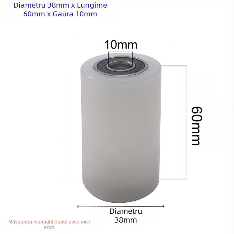 Roată din nailon cu ax dublu și clemă ghidaj – rezistentă la uzură, un singur tambur, dimensiuni 40x100, gaură 10 mm