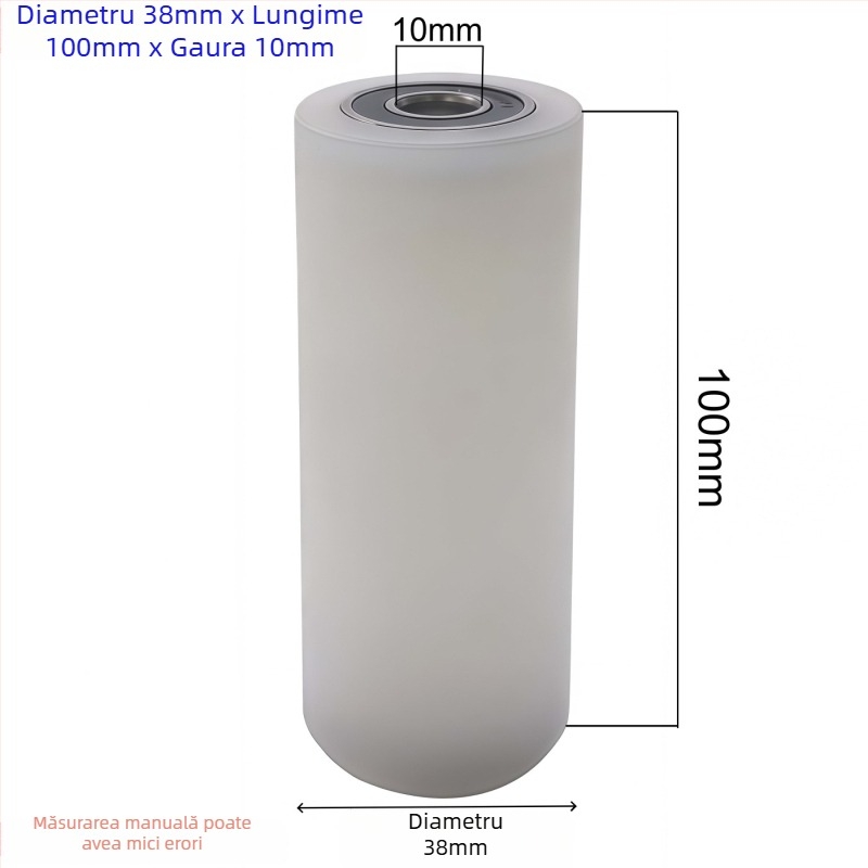 Roată din nailon cu ax dublu și clemă ghidaj – rezistentă la uzură, un singur tambur, dimensiuni 40x100, gaură 10 mm