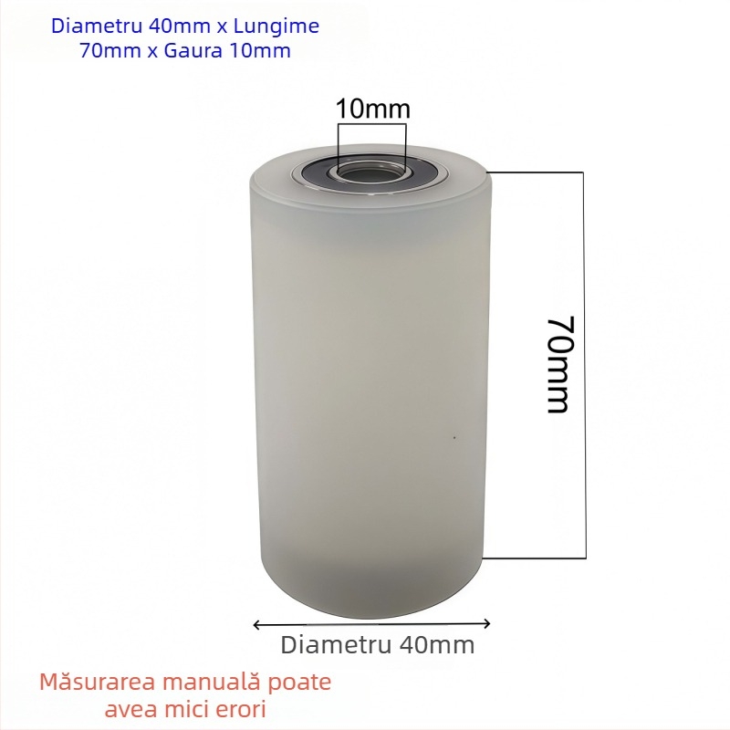 Roată din nailon cu ax dublu și clemă ghidaj – rezistentă la uzură, un singur tambur, dimensiuni 40x100, gaură 10 mm