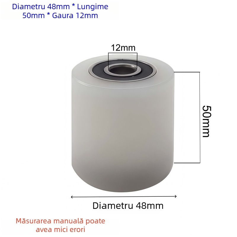 Roată din nailon cu ax dublu și clemă ghidaj – rezistentă la uzură, un singur tambur, dimensiuni 40x100, gaură 10 mm
