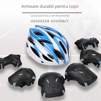 Set de protecție pentru patinaj cu role – cască, protecții pentru palme, coate și genunchi, cu umplură din spumă