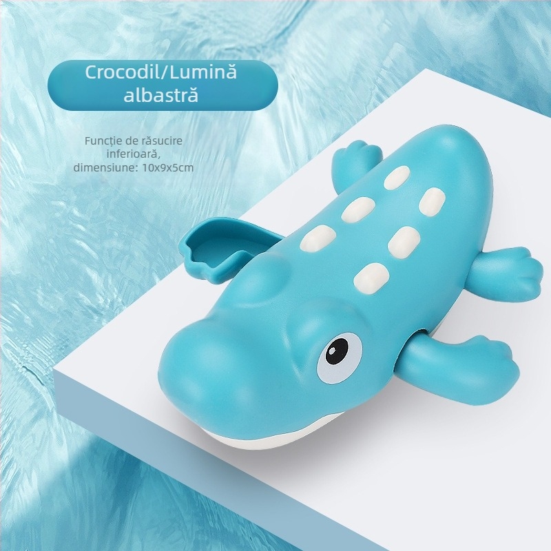 Set de jucării pentru baie pentru copii: girafă desen animat și rață pentru joacă în apă, cu lingură de apă care se rotește – Material plastic, pentru 3–6 ani, ambalaj sigilat, personalizare cu logo