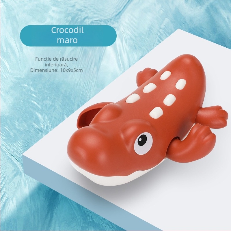 Set de jucării pentru baie pentru copii: girafă desen animat și rață pentru joacă în apă, cu lingură de apă care se rotește – Material plastic, pentru 3–6 ani, ambalaj sigilat, personalizare cu logo