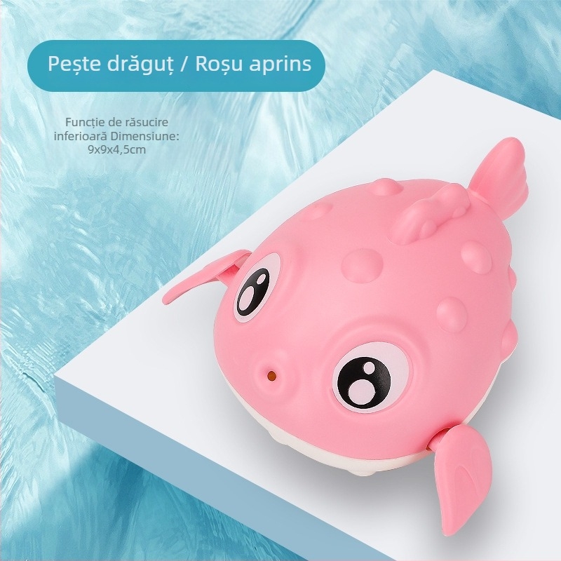 Set de jucării pentru baie pentru copii: girafă desen animat și rață pentru joacă în apă, cu lingură de apă care se rotește – Material plastic, pentru 3–6 ani, ambalaj sigilat, personalizare cu logo