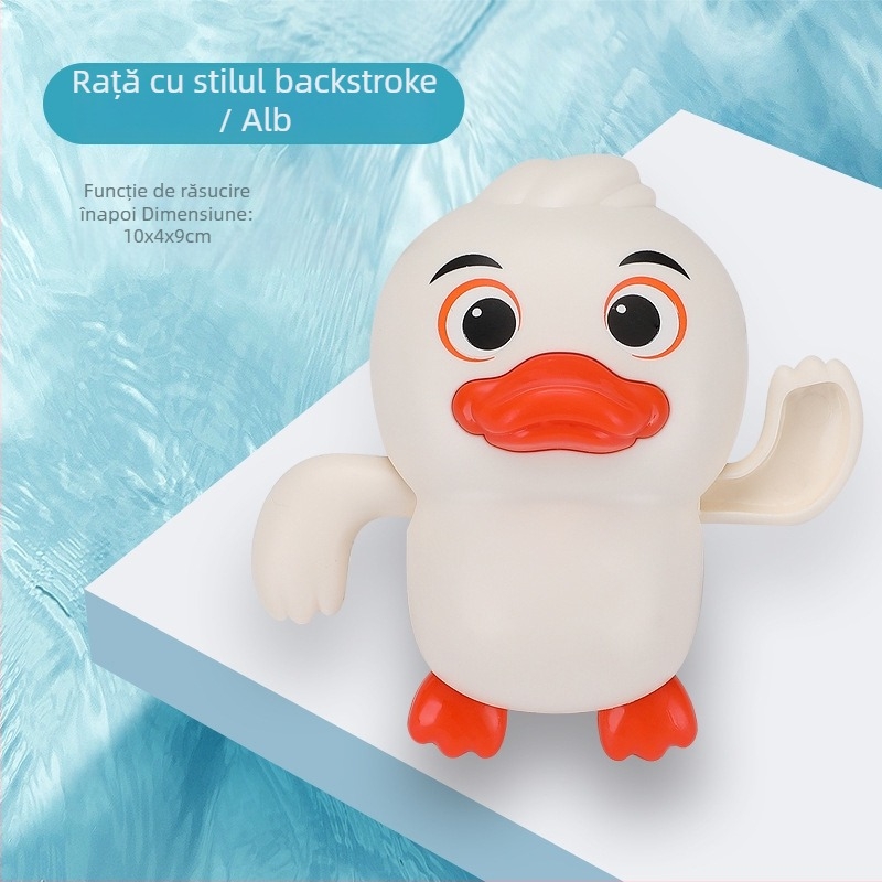 Set de jucării pentru baie pentru copii: girafă desen animat și rață pentru joacă în apă, cu lingură de apă care se rotește – Material plastic, pentru 3–6 ani, ambalaj sigilat, personalizare cu logo