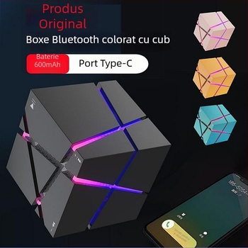 Boxă Bluetooth în formă de cub - Bluetooth 5.0, 3W, baterie 500–800 mAh, bandă de frecvențe 60 Hz–15 kHz, rază de acțiune 10 m