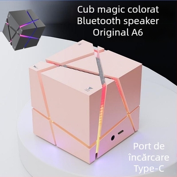 Boxă Bluetooth în formă de cub - Bluetooth 5.0, 3W, baterie 500–800 mAh, bandă de frecvențe 60 Hz–15 kHz, rază de acțiune 10 m