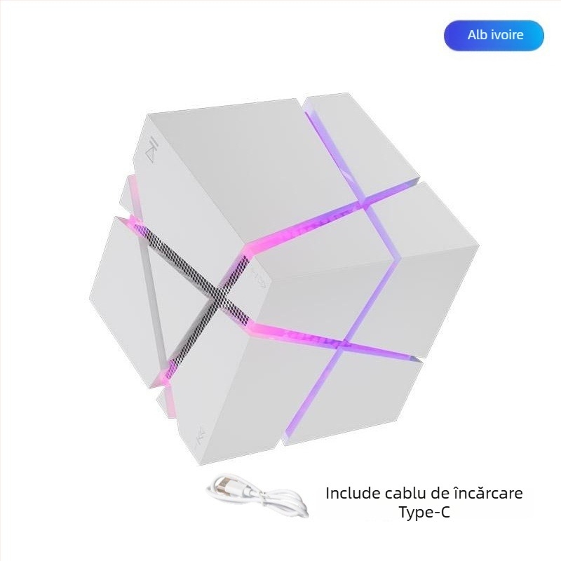 Boxă Bluetooth în formă de cub - Bluetooth 5.0, 3W, baterie 500–800 mAh, bandă de frecvențe 60 Hz–15 kHz, rază de acțiune 10 m