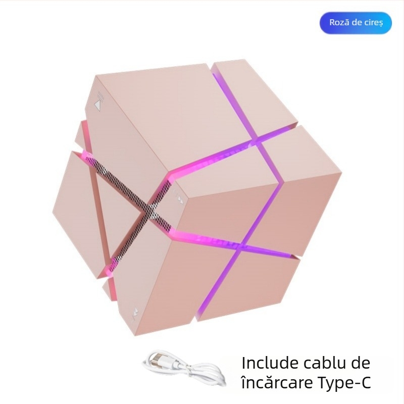 Boxă Bluetooth în formă de cub - Bluetooth 5.0, 3W, baterie 500–800 mAh, bandă de frecvențe 60 Hz–15 kHz, rază de acțiune 10 m
