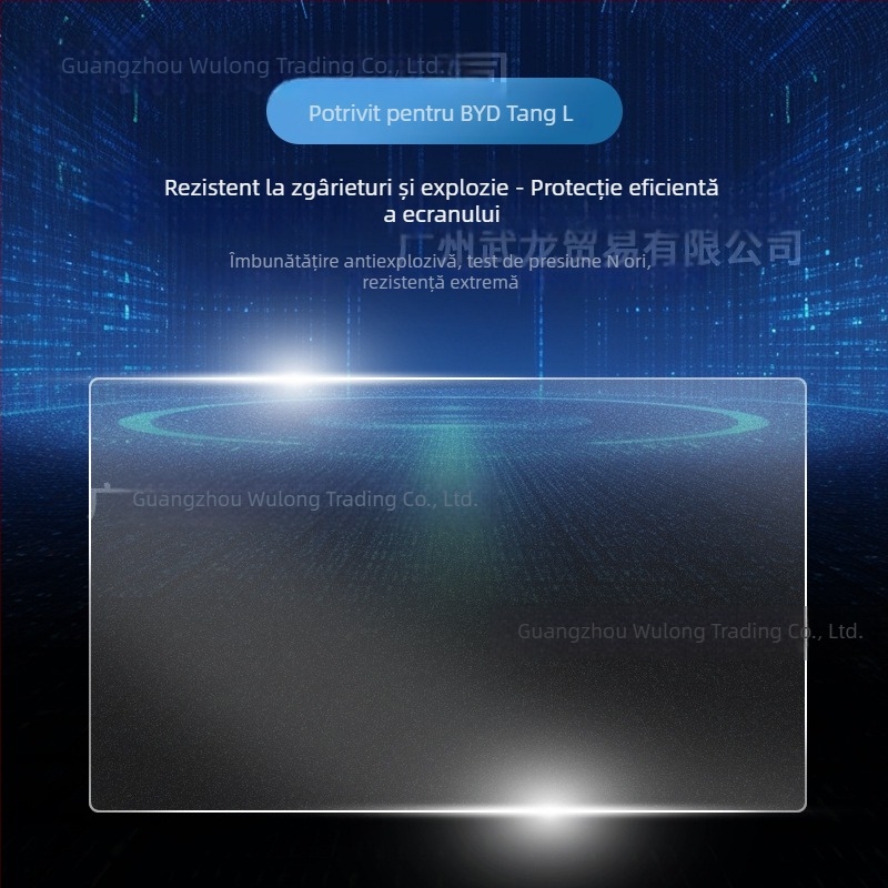 Protecție pentru ecran din sticlă temperată pentru display-ul central de navigație BYD Tang L — turnare monolitică, anti-amprentare, rezistent la zgârieturi și uzură, rezistent la temperaturi ridicate/scăzute