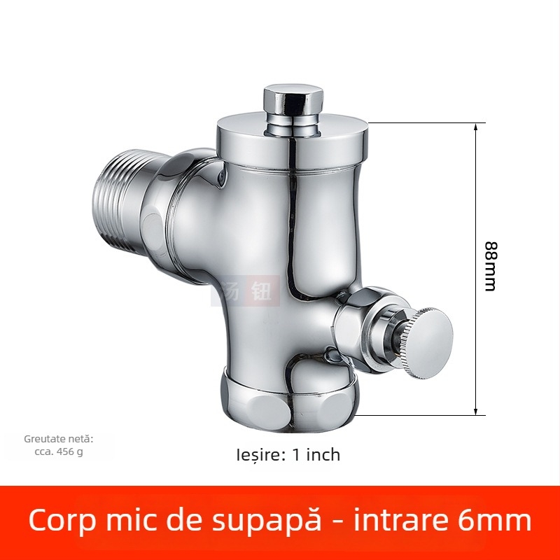 Valvă de spălare încastrată în perete pentru toaletă de tip squat, reglaj cu apă întârziat de 1 inch, comutator pedala, model 311B, cupru