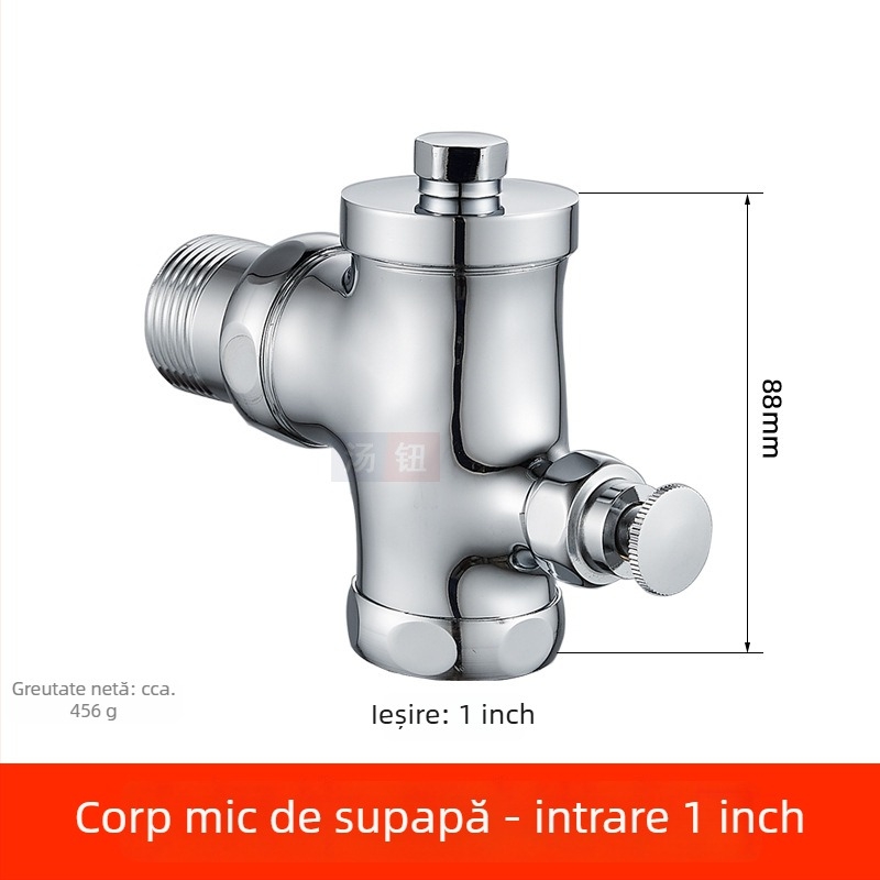 Valvă de spălare încastrată în perete pentru toaletă de tip squat, reglaj cu apă întârziat de 1 inch, comutator pedala, model 311B, cupru