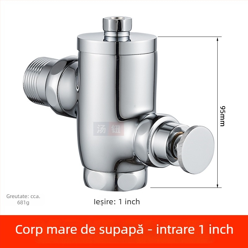 Valvă de spălare încastrată în perete pentru toaletă de tip squat, reglaj cu apă întârziat de 1 inch, comutator pedala, model 311B, cupru
