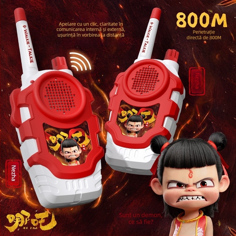 Walkie-Talkie pentru copii cu recunoaștere vocală, alimentat cu baterii, carcasă din plastic, ideal pentru comunicarea părinte-copil (7–14 ani)