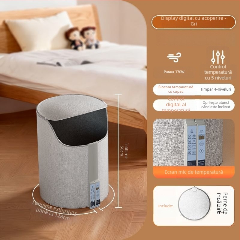 Covoraș încălzitor pentru picioare sub birou - funcționare mecanică, alimentare prin priză, 170V, universal