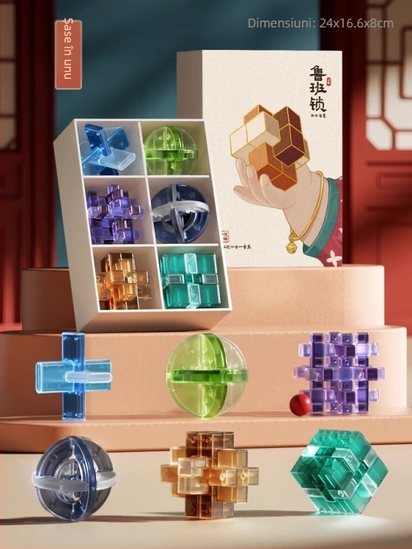 Puzzle Luban Lock, material plastic, pentru vârste 7–14 ani