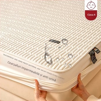Protecție impermeabilă pentru saltea cu husă quiltată - cearșaf elastic, pentru o persoană, vară