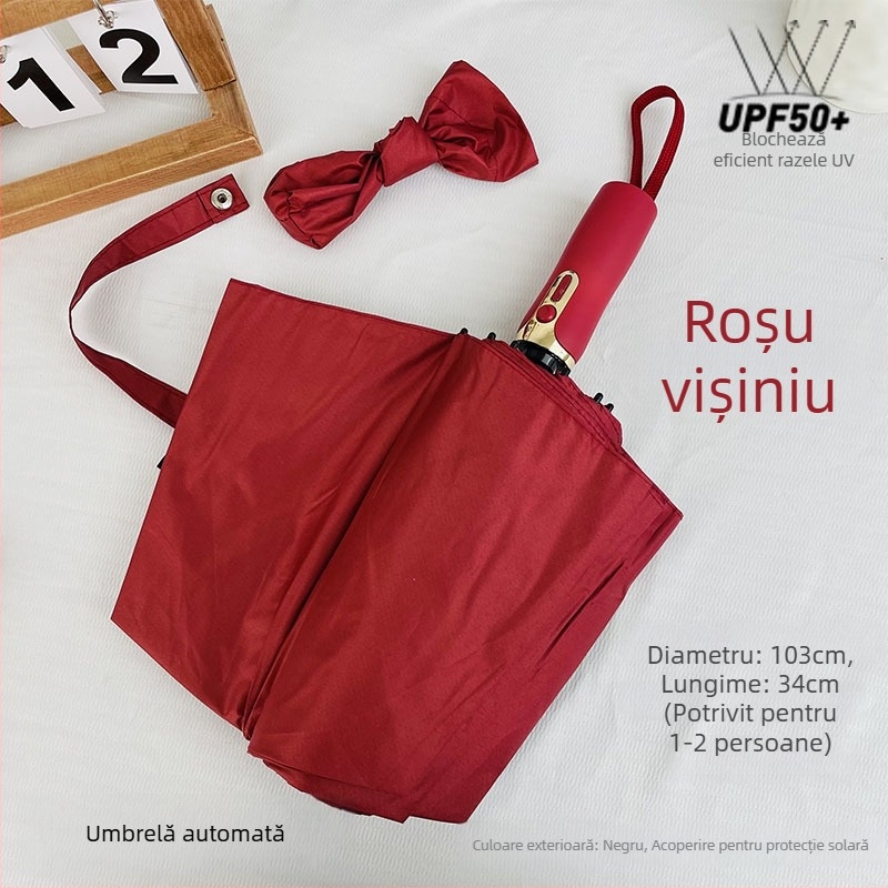 Umbrelă automată pentru femei, cu 60 de brațe, pentru soare și ploaie, protecție UV