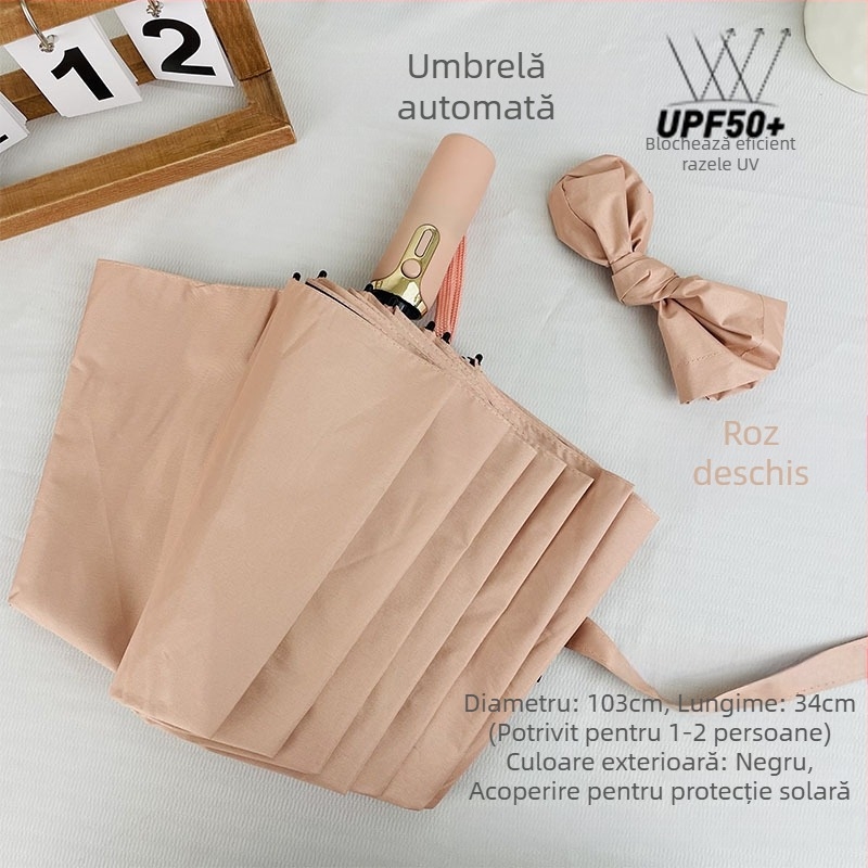 Umbrelă automată pentru femei, cu 60 de brațe, pentru soare și ploaie, protecție UV