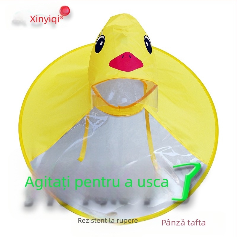 Umbrelă pentru copii — pălărie-umbrelă, ușoară, transparentă, design pliabil, cadru din aliaj, țesătură vinil 170T, ambalaj 31x33x0,8 cm, greutate brută 200 g