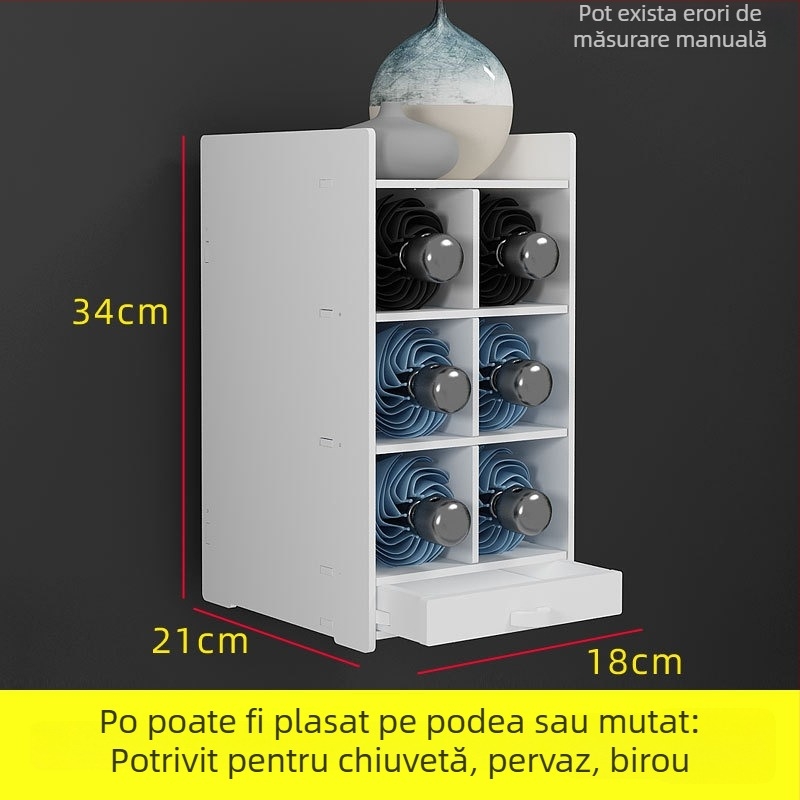 Suport pentru umbrele pe podea – Raft de depozitare multifuncțional, cu brațe și tijă din aliaj, design simplu și modern