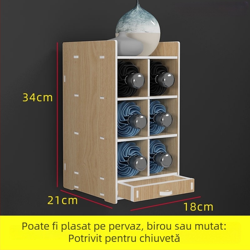 Suport pentru umbrele pe podea – Raft de depozitare multifuncțional, cu brațe și tijă din aliaj, design simplu și modern
