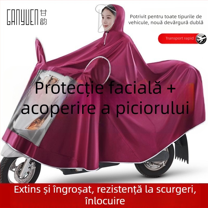 Poncho pentru bicicletă, țesătură PVC, subțire, strat PU impermeabil, imprimare logo posibil
