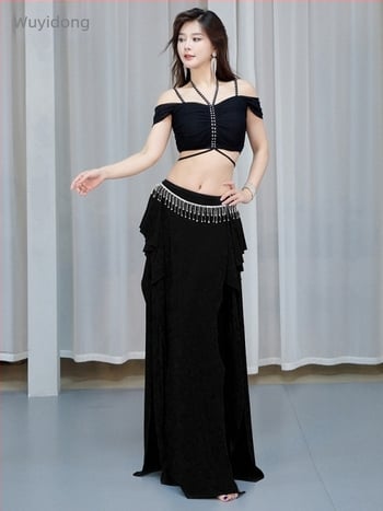 Costum de practică pentru dansul burii – Set fustă lungă cu deschidere înaltă, Crystal Cotton + Mesh, Spandex, Vara 2025