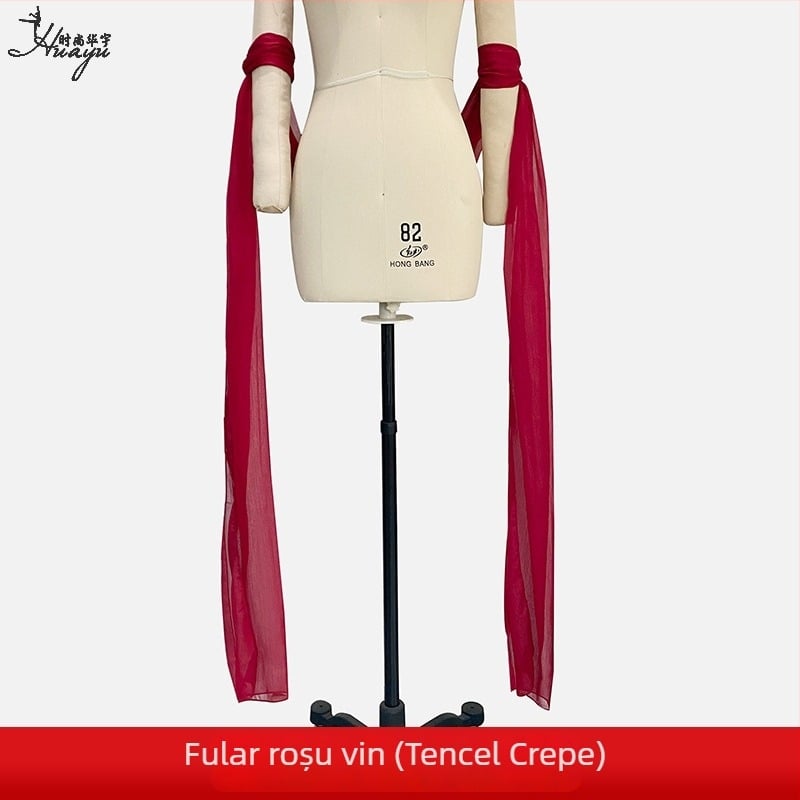 Șal Hanfu pentru femei – costum antic, pentru reprezentații de dans, panglică lungă, amestec Spandex 50-70%, vara 2025