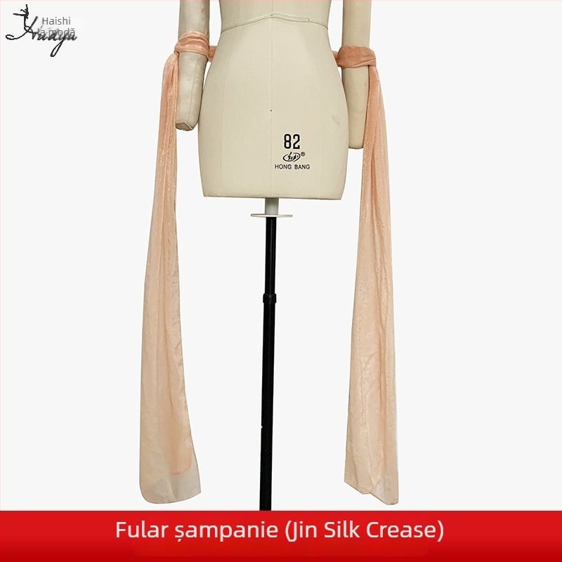 Șal Hanfu pentru femei – costum antic, pentru reprezentații de dans, panglică lungă, amestec Spandex 50-70%, vara 2025