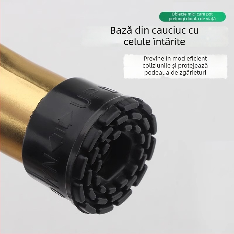 Poziționator de ușă din aliaj de zinc, cu pedală manuală cu arc, limitator din cauciuc în partea superioară, montat pe ușă, finisaj lustruit și electroplatat