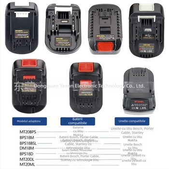 Adaptor DM18M pentru bateria Dewei 18-20V către uneltele Makita, convertor 5V 2.1A