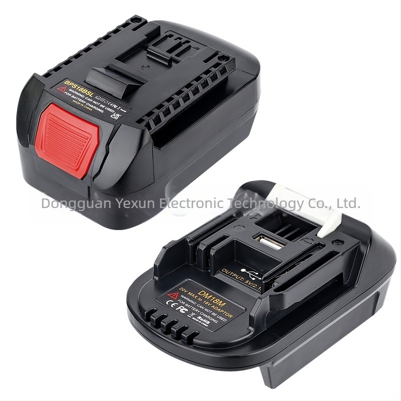 Adaptor DM18M pentru bateria Dewei 18-20V către uneltele Makita, convertor 5V 2.1A