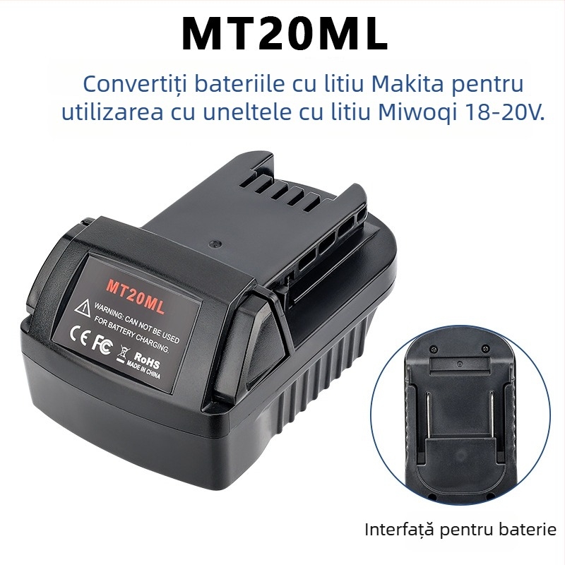 Adaptor DM18M pentru bateria Dewei 18-20V către uneltele Makita, convertor 5V 2.1A