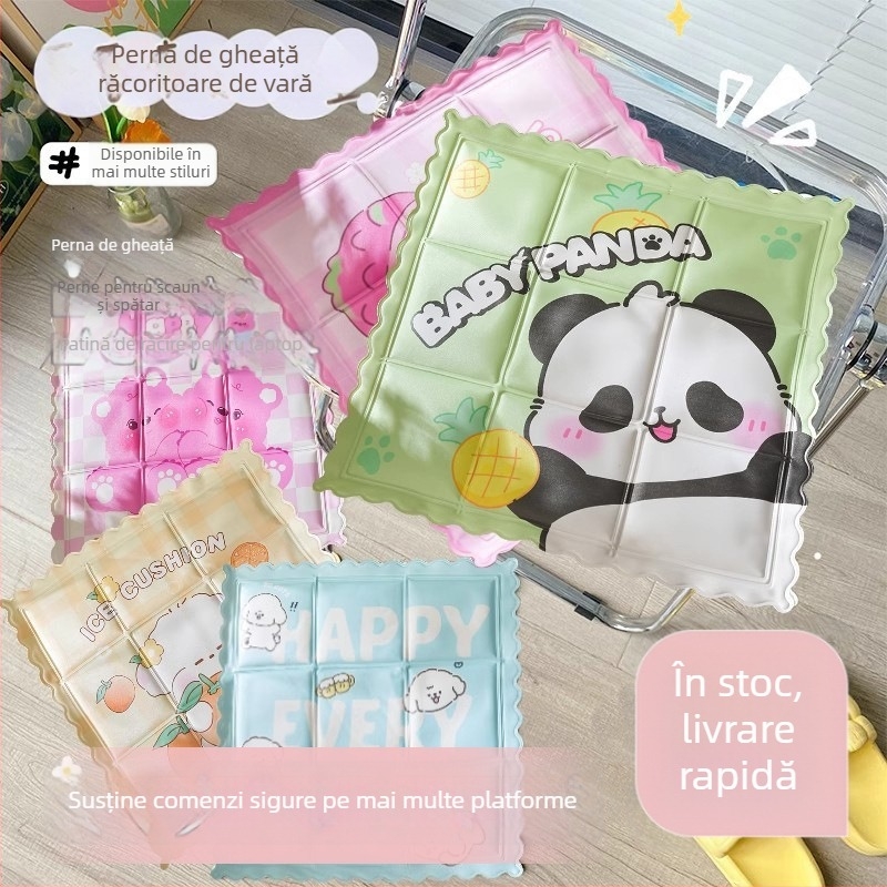 Padă de răcire din PVC, umplută cu apă, stil desen animat, 0,6 kg, pentru prevenirea insolației și răcire