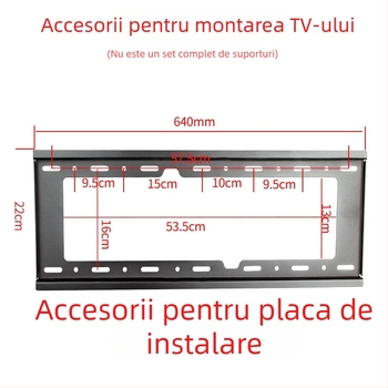 Accesoriu pentru montaj TV pe perete — placă cu cârlig, capacitate 11–15 kg, suport din fier, compatibil cu montaj pe perete, control mecanic
