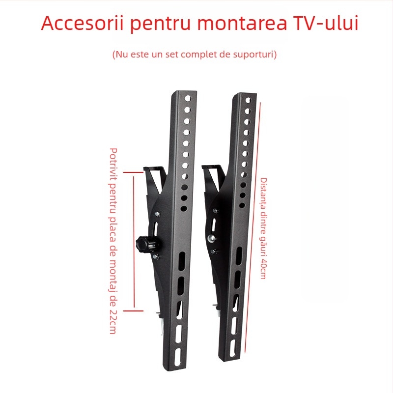 Accesoriu pentru montaj TV pe perete — placă cu cârlig, capacitate 11–15 kg, suport din fier, compatibil cu montaj pe perete, control mecanic