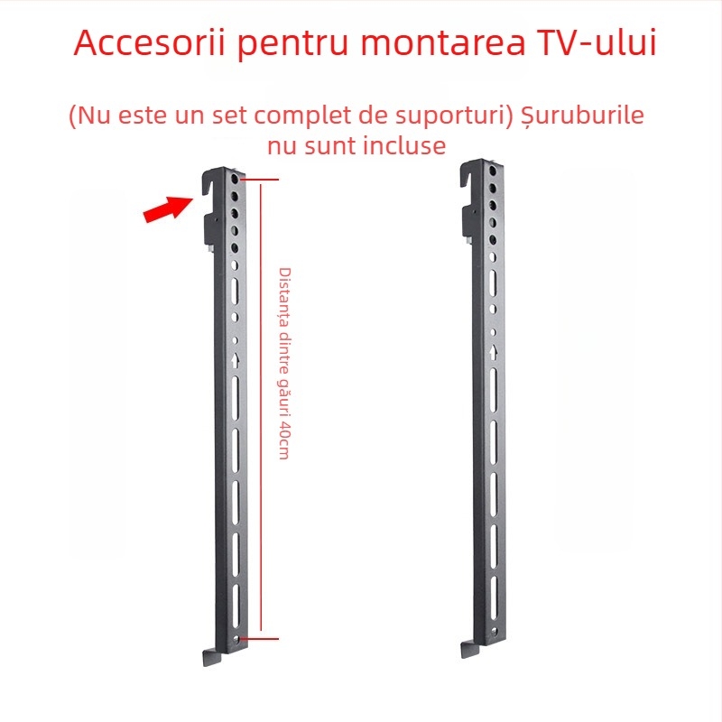 Accesoriu pentru montaj TV pe perete — placă cu cârlig, capacitate 11–15 kg, suport din fier, compatibil cu montaj pe perete, control mecanic