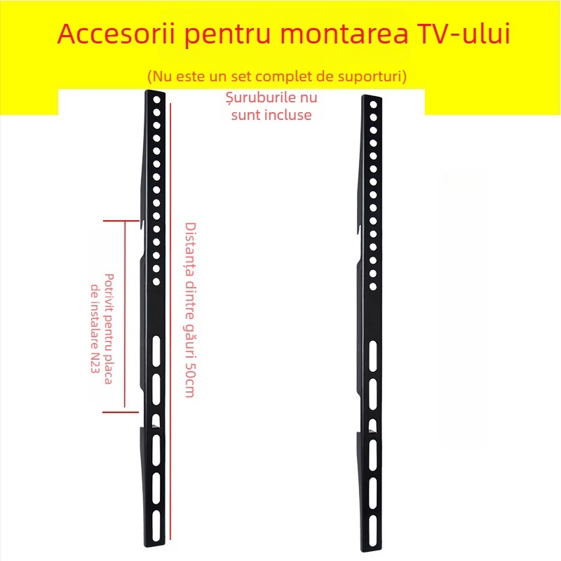 Accesoriu pentru montaj TV pe perete — placă cu cârlig, capacitate 11–15 kg, suport din fier, compatibil cu montaj pe perete, control mecanic