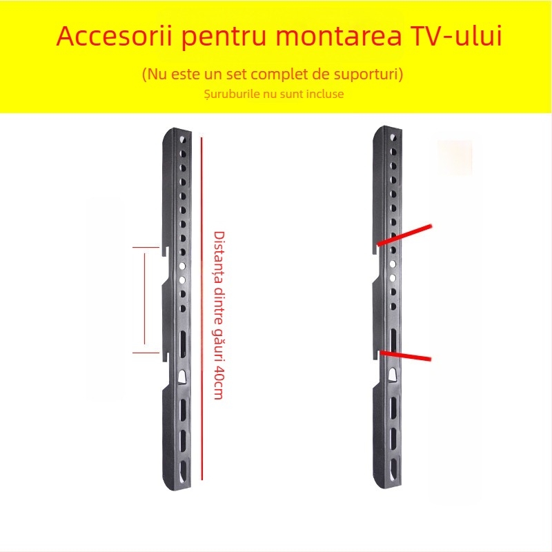 Accesoriu pentru montaj TV pe perete — placă cu cârlig, capacitate 11–15 kg, suport din fier, compatibil cu montaj pe perete, control mecanic