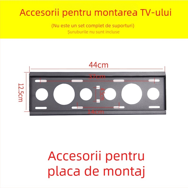 Accesoriu pentru montaj TV pe perete — placă cu cârlig, capacitate 11–15 kg, suport din fier, compatibil cu montaj pe perete, control mecanic